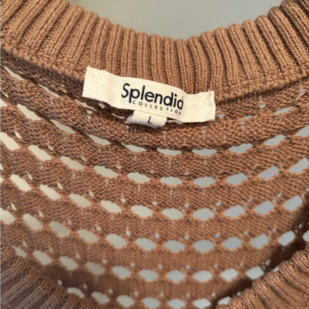 Splendid Brown Cropped Ribbed Tank Top - Picture 3 of 4